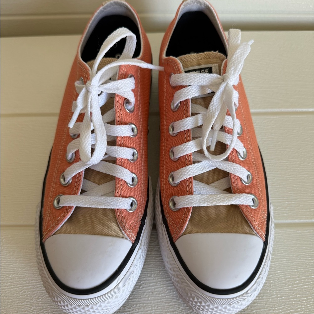 Converse Chuck Taylor All Star Lift Coral Desert Peach Low Top Platform Sneakers - Picture 2 of 6